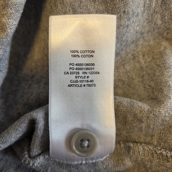 Sunday Best Cropped Long Sleeve Polo Top XS Grey Cotton Collared Shirt - Picture 6 of 6